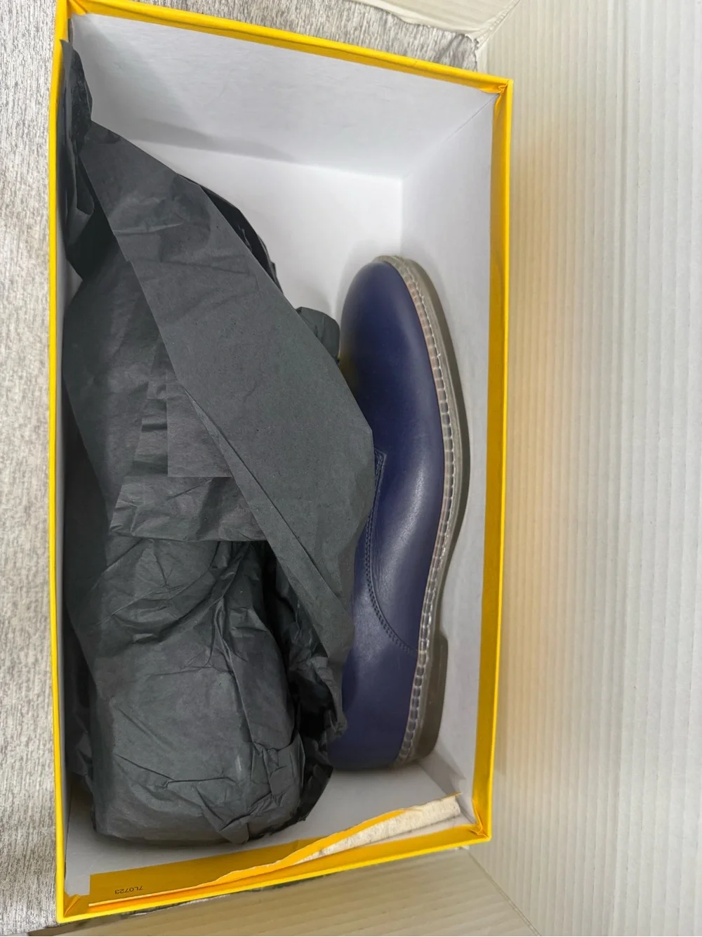 Men's Fendi Plain-toe Navy Lace Up Derby Shoes
